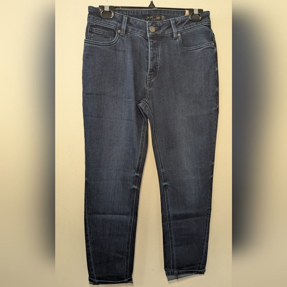 Prana Buxton Slim Boyfriend Jeans Dark Wash Button Fly NEW Women's Size 4 / 27"